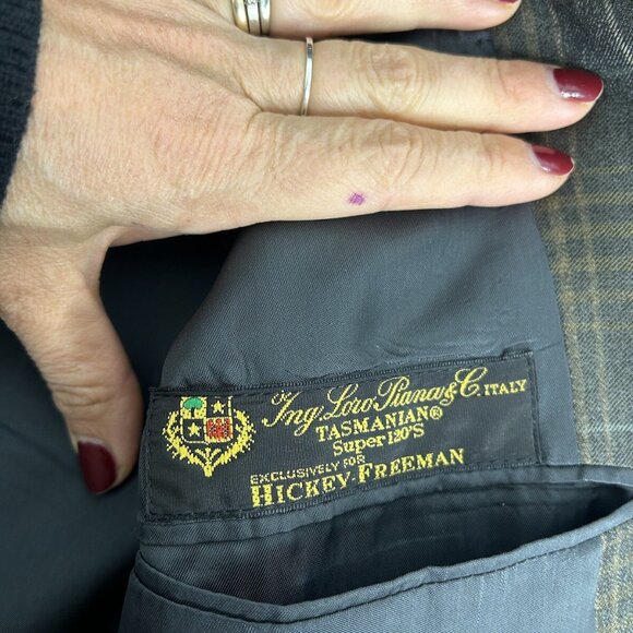 VTG 41 R Loro Piana Tasmanian Wool 120's Plaid Brown Blazer Sports Coat Career - Picture 13 of 13